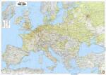  Európa domborzata és úthálózata falitérkép 128*91 cm - laminált vagy lécezett