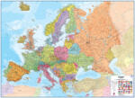  Európa falitérkép 136*100 cm - térképtűvel szúrható, keretezett