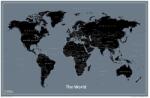  A Világ (The World) falitérkép modern design - tűzhető keretezett
