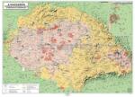  A magyarság néprajzi és történeti tájai falitérkép, 160*120 cm - laminált, lécezett