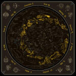  A Zodiákus térképe falitérkép 86*86 cm - fóliás (+választható léc)