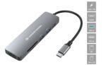 Conceptronic Notebook Dock - DONN11G (intrare: USB-C, ieșire: HDMI+USB-C PD: 60W+USB-A 3.0+2.0, argintiu) (DONN11G)