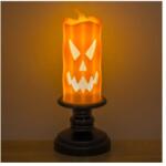 EMC ONSHOP Lampa Halloween Lumanare Dovleac Portocaliu Negru cu LED Alb Cald Ø5.3x14cm (P5945676091134)