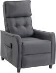 HOMCOM Fotoliu relaxant cu masaj prin vibrații, aspect de in, înclinabil cu perne cu arc, suport picioare, Gri | Aosom Romania (700-207V90GY)