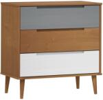 vidaXL MOLDE barna tömör fenyőfa fiókos szekrény 80 x 40 x 80 cm 350504 (350504VidaXL)