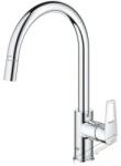 GROHE 30556000 Startloop Egykaros mosogatócsaptelep, Magasított J kivitel, Kihúzható fej, Forgatható kifolyócső, Króm