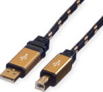 Roline Kabel ROLINE GOLD USB 2.0 tip A-B 4 5 m culoare aurie/neagra protectie imbunatatita (11.02.8805-5)