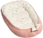 Kidizi Cosulet bebelus din muselina bumbac 100% Kidizi Baby Nest Color Hearts - reglabil si reversibil, 90x50 cm (5949551921202)