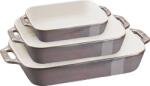 Staub Staub Ofenformenset 3-tlg. Keramik, rechteckig, Antik-Grau (1008692)