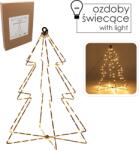 Chomik Karácsonyi Dísz - 40 cm-es LED Fenyőfa 120 L Melegfehér Elemes *0306 (CH-LED0306)