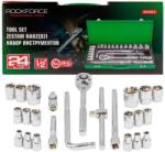 ROCKFORCE 24 részes racsnis kulcs készlet 1/2" adapterekkel bőröndben (F57881)