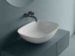 Foglia Lavoar pe blat, din compozit alb lucios, oval, 60x43x18 cm, Foglia Aman (640462061003)
