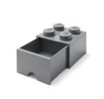  LEGO® Sötétszürke fiókos tároló doboz, 4 bütyökkel