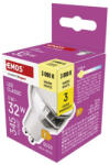 EMOS ZQ8E17 LED izzó Classic MR16 ezüst/ GU10 / 3 W (32 W) / 345 lm / Meleg fehér (ZQ8E17)