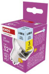 EMOS ZQ8E19 LED izzó Classic MR16 ezüst/ GU10 / 3 W (32 W) / 345 lm / Hideg fehér (ZQ8E19)