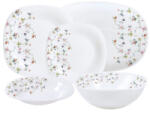 Luminarc Set de masă OPAL, pătrat, 20 piese, model floral mic Serviciu de masa