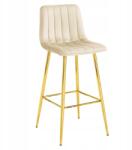  Scaun de bar POZZA VELVET cu picioare aurii, crem