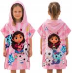 Disney Gabi Macskaház Törölköző uszodába, kapucnis poncsó Strandra 50x115 cm (23PN336)