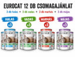 Eurocat Konzerv Macskáknak Csomagban 415gx12db (halas, marhás, májas, vadas)