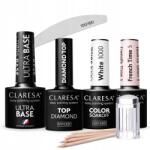 Claresa Ultra Base Top Diamond 2x hibrid lakk french reszelő szett Claresa