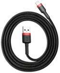 Baseus Cablu Lightning USB 0, 5m Baseus, 2, 4A, Nylon și Aluminiu, Roșu+Negru (2070215)