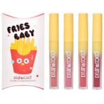 Kevin&Coco Set Luciu de buze, Kevin&Coco, Fries Baby, 4 Lip Gloss-uri, Stralucire si Hidratare Intensa, Rezistent, Model B, Multicolor (166092)