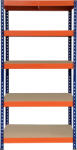 WORKEE Метален стелаж WORKEE 183x45x90 см, 5 MDF рафта х 200 кг (141652)