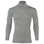 Engel Мъжко копринено термобельо Engel Roll-neck L/S Merino base layer - Light Grey Melange - размер 54/56 (EU) (014-1428-0116)
