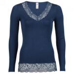 Engel Дамско копринено термобельо Engel Women's Shirt L/S with Lace Silk base layer - Marine - размер 42/44 (EU) (114-1894-0113)