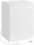 VASAGLE Noptiera VASAGLE alba cu 3 sertare, 2 prize si 2 porturi USB (EZ-LET631W14V1)