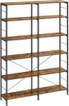 VASAGLE Biblioteca VASAGLE cu 6 rafturi, cadru metalic si stil industrial, maro rustic (EZ-LLS114B01) Biblioteca
