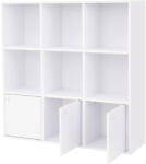 VASAGLE Biblioteca VASAGLE alba cu 9 cuburi si 3 dulapuri, 97, 5 x 97, 5 x 29 cm (EZ-LBC33WT) Biblioteca