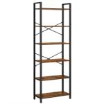 VASAGLE Biblioteca VASAGLE cu 6 polite si cadru din otel, stil industrial (EZ-LLS062B01) Biblioteca