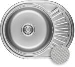 Kuchinox Normál, 1 rekeszes rozsdamentes mosogató 570x450x180 mm csepegtetővel, rovátkolt díszítéssel, acél, LAV-SGN_383T (LAV-SGN_383T)
