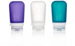 humangear GoToob+ Sticluță de călătorie/cartuș de silicon Humangear GoToob+ Pachet de 3 flacoane de călătorie/cartușe de 74 ml transparent/violet/turquoise