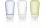 humangear GoToob+ Sticlă de călătorie din silicon GoToob+ Sticluță de călătorie/cartușele Pachet 3 100 ml transparent/verde/albastru