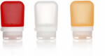humangear GoToob+ Sticluță de călătorie din silicon GoToob+ Sticluță de călătorie / recipient Pachet de 3 53 ml transparent/roșu/portocaliu