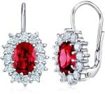 Silvego Ezüst fülbevalók piros cirkónium kövekkel Swarovski SILVEGOB31571-SR