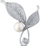 JwL Luxury Pearls Fényes gyöngy bross kristályokkal 2 az 1-ben Levelek JL0818
