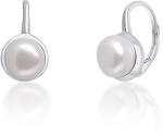 JwL Luxury Pearls Gyengéd ezüst fülbevaló valódi fehér gyönggyel JL0675