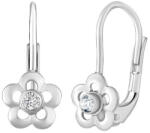 Silvego Ezüst virág fülbevalók Swarovski® cirkónium kövekkel SILVEGOB70164SW
