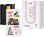 Liene Hartie Liene Sticker Paper 101.6 x 177.8 mm (4 x 7 inch) 72 coli + 2x Cartus ribbon pentru PixCut S1 (PR001-65010)