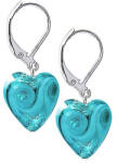 Lampglas Gyengéd fülbevaló Forest Heart Lampglas gyönggyel ELH10, tiszta ezüst