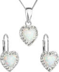 Evolution Group - Pavona Evolution Group Csillogó szív alakú ékszerszett Preciosa kristállyal 39161.1 & white s. opal(fülbevaló, nyaklánc, medál)