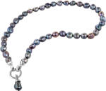 JwL Luxury Pearls Valódi fémes kék gyöngyből készült nyaklánc JL0561