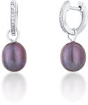 JwL Luxury Pearls Ezüst karika fülbevalók a Kate hercegnő valódi gyöngy és cirkónium kövekkel 3 az 1- ben JL0733