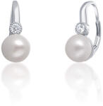 JwL Luxury Pearls Gyönyörű ezüst fülbevalók valódi fehér gyöngyből JL0673