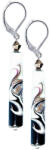 Lampglas Elegáns fülbevaló Black & White egyedi Lampglas EPR11 gyönggyel