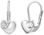 Silvego Gyengéd ezüst szív fülbevaló tiszta Swarovski cirkónium kővel SILVEGO70462