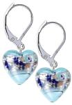 Lampglas Gyönyörű fülbevaló Ice Heart tiszta ezüsttel ellátott Lampglas ELH29 gyönggyel